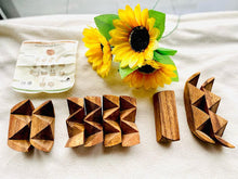 Load image into Gallery viewer, Fathers Day gift_ Brain teaser puzzle Football shape natural wood- can Dad put it back together