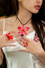 Load image into Gallery viewer, Orange Orchid Dendrobium Real Flower Necklace