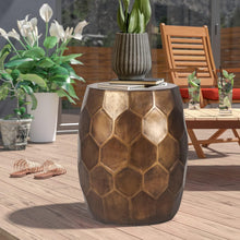 Load image into Gallery viewer, Tablua Australia Modern Round Side Table, Honeycomb Indoor Outdoor Accent End Table