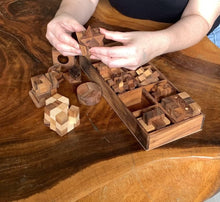Load image into Gallery viewer, Handmade Wooden Puzzle Box Set - Educational 12 Games Brain Teasers