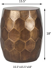 Load image into Gallery viewer, Tablua Australia Modern Round Side Table, Honeycomb Indoor Outdoor Accent End Table