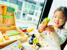 Load image into Gallery viewer, Pretend play tool box with building items in carry case-kids play