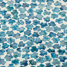 Load image into Gallery viewer, Hourglass Inlay Stool - Blue Side table stool shell inlay mother of pear