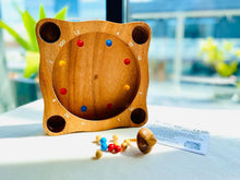 Load image into Gallery viewer, Spinning game fun board game- educational game with spinning top from 5 years old in solid wood. CE standards, ideal for mental calculation