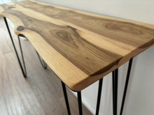 Load image into Gallery viewer, Console hall entrance table handmade from Cypress Australian timber -110cm length with minimalist legs