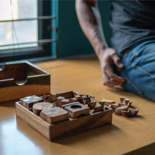 Load image into Gallery viewer, Brain teaser wood puzzle gift box - 9 hand made mechanical puzzle set, Father’s Day, birthdays gift, anniversaries gift, graduations gift in a Deluxe Gift Box V2