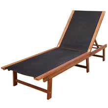 Load image into Gallery viewer, Sun Loungers 2 pcs with Table Solid Acacia Wood and Textilene