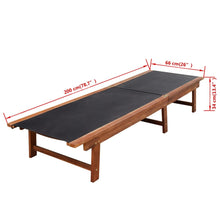 Load image into Gallery viewer, Sun Loungers 2 pcs with Table Solid Acacia Wood and Textilene
