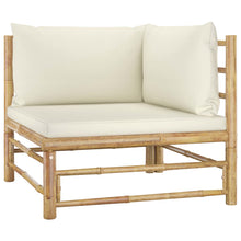Load image into Gallery viewer, 2 Piece Garden Lounge Set with Cream White Cushions Bamboo