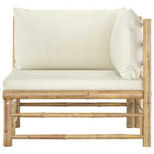 Load image into Gallery viewer, 2 Piece Garden Lounge Set with Cream White Cushions Bamboo