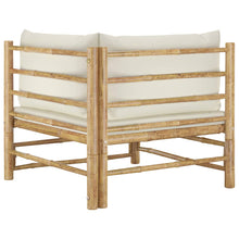 Load image into Gallery viewer, 2 Piece Garden Lounge Set with Cream White Cushions Bamboo