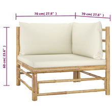 Load image into Gallery viewer, 2 Piece Garden Lounge Set with Cream White Cushions Bamboo