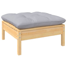 Load image into Gallery viewer, 3 Piece Garden Lounge Set with Grey Cushions Solid Pinewood