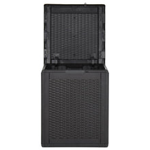 Load image into Gallery viewer, Garden Storage Box 90L Black PP Rattan