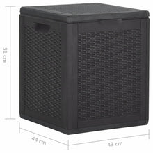 Load image into Gallery viewer, Garden Storage Box 90L Black PP Rattan