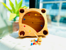Load image into Gallery viewer, Spinning game fun board game- educational game with spinning top from 5 years old in solid wood. CE standards, ideal for mental calculation