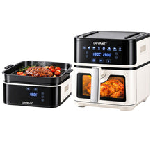 Load image into Gallery viewer, Devanti 8L Air Fryer BBQ Grill 2-in-1 Flip 1650W Touch Control Oil Free White