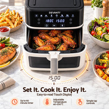 Load image into Gallery viewer, Devanti 8L Air Fryer BBQ Grill 2-in-1 Flip 1650W Touch Control Oil Free White