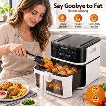 Load image into Gallery viewer, Devanti 8L Air Fryer BBQ Grill 2-in-1 Flip 1650W Touch Control Oil Free White