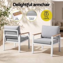 Load image into Gallery viewer, Gardeon 4-Piece Outdoor Sofa Set Aluminum Frame table and Chairs White