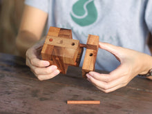 Load image into Gallery viewer, The ancient Key wooden brain teaser Locking challenge puzzle