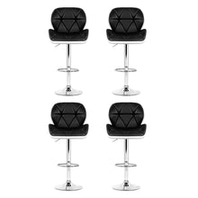Load image into Gallery viewer, 4x Bar Stools Gas Lift Padded Leather Black & White