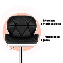 Load image into Gallery viewer, 4x Bar Stools Gas Lift Padded Leather Black & White