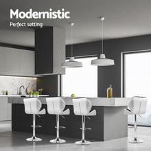 Load image into Gallery viewer, 4x Bar Stools Gas Lift Padded Leather Black & White