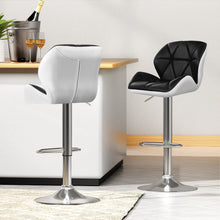 Load image into Gallery viewer, 4x Bar Stools Gas Lift Padded Leather Black & White