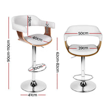 Load image into Gallery viewer, Artiss Bar Stools X3 Kitchen Counter Chair Gas Lift Swivel PU Selina White
