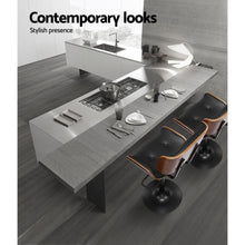 Load image into Gallery viewer, Artiss Bar Stools X3 Kitchen Counter Chair Gas Lift Swivel PU Cherry All Black