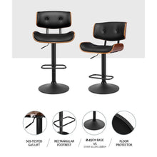 Load image into Gallery viewer, Artiss Bar Stools X3 Kitchen Counter Chair Gas Lift Swivel PU Cherry All Black