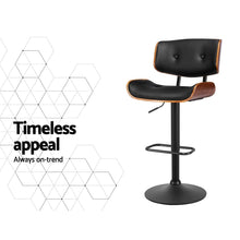 Load image into Gallery viewer, Artiss Bar Stools X3 Kitchen Counter Chair Gas Lift Swivel PU Cherry All Black