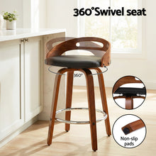 Load image into Gallery viewer, Artiss 4x Bar Stools Swivel Dining Chairs Low Back Counter Seat PU Cushion