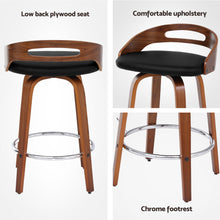 Load image into Gallery viewer, Artiss 4x Bar Stools Swivel Dining Chairs Low Back Counter Seat PU Cushion