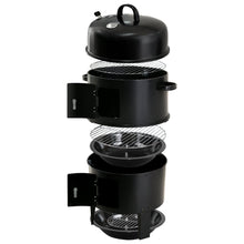 Load image into Gallery viewer, Fathers Day gift- the ultimate BBQ 3-in-1 Charcoal BBQ Smoker - Black