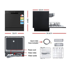 Load image into Gallery viewer, Devanti 8 Place Settings Benchtop Dishwasher Black
