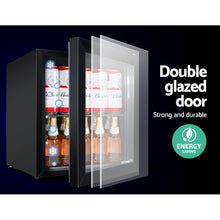 Load image into Gallery viewer, Devanti 46L Bar Fridge Glass Door Black
