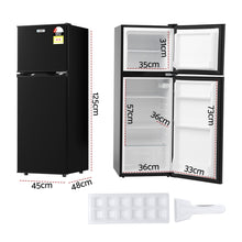 Load image into Gallery viewer, Devanti 122L Two Door Bar Fridge Mini Fridge with Freezer Black