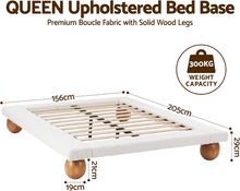 Load image into Gallery viewer, Artiss Queen Bed Frame and 2 Chest of Drawers Set, Boucle Upholstery Platform Bed