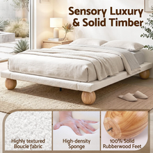 Load image into Gallery viewer, Artiss Queen Bed Frame and 2 Chest of Drawers Set, Boucle Upholstery Platform Bed