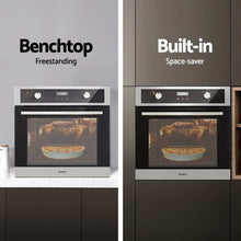 Load image into Gallery viewer, Devanti Electric Built In Wall Oven 80L Convection Grill Ovens Stainless Steel