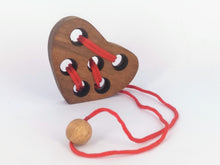 Load image into Gallery viewer, Brain teaser String 3D puzzle, Only One Love Puzzle, challenge handmade brain teaser wood brain teaser,
