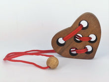 Load image into Gallery viewer, Brain teaser String 3D puzzle, Only One Love Puzzle, challenge handmade brain teaser wood brain teaser,