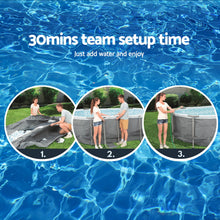 Load image into Gallery viewer, Bestway Swimming Pool 427x250x100cm Steel Frame Above Ground Pools Filter Pump Ladder 7250L