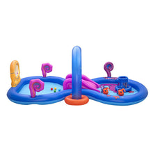 Load image into Gallery viewer, Bestway Kids Inflatable Play Splash Pool with Slide Ball Tossing Toys Coral Basket
