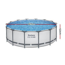 Load image into Gallery viewer, Bestway Swimming Pool 427x427x122cm Steel Frame Above Ground Pools Round Filter Pump Ladder