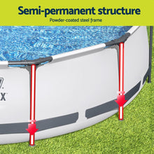 Load image into Gallery viewer, Bestway Swimming Pool 427x427x122cm Steel Frame Above Ground Pools Round Filter Pump Ladder