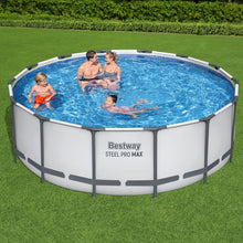 Load image into Gallery viewer, Bestway Swimming Pool 427x427x122cm Steel Frame Above Ground Pools Round Filter Pump Ladder