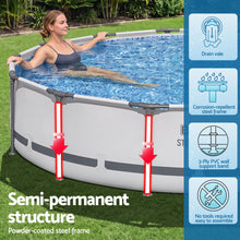 Load image into Gallery viewer, 427CM Swimming Pools Steel Above Ground Round Backyard Pool Set White